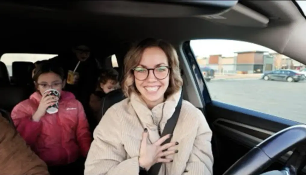 A person in a car