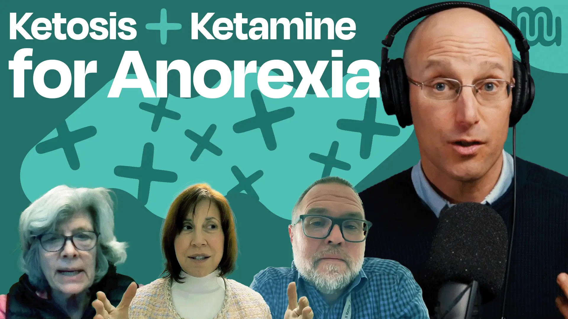 Headshots of interviewers with text of "Ketosis and Ketamine"